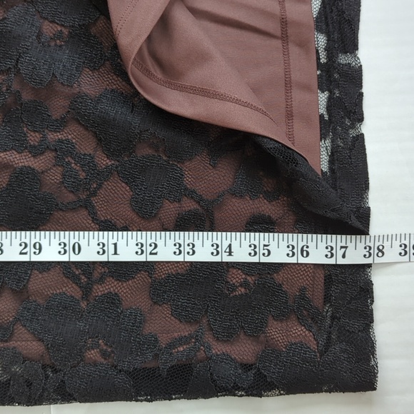 Coldwater Creek Lace Floral Cowl Neck Ruched Formal Dress 8 Black Brown - Picture 16 of 16